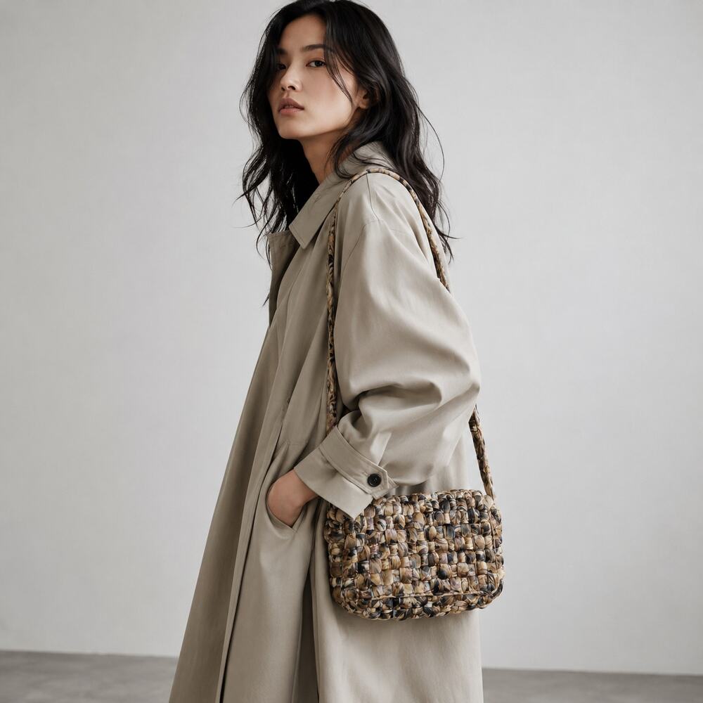 Daily Practice by Anthropologie Woven Velvet Crossbody Bag